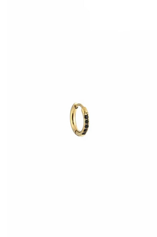 Basic Hoop Black Gold 10 mm