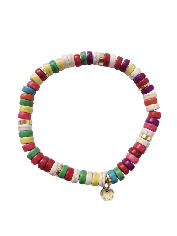 Natuursteen Armband Howliet Disc Multicolor