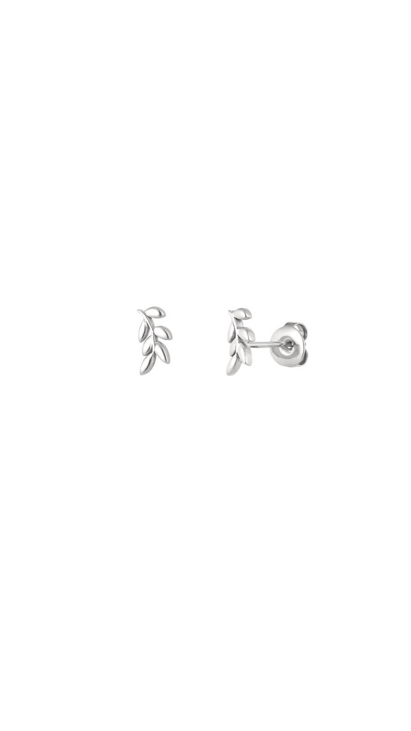 Leaf Stud Silver