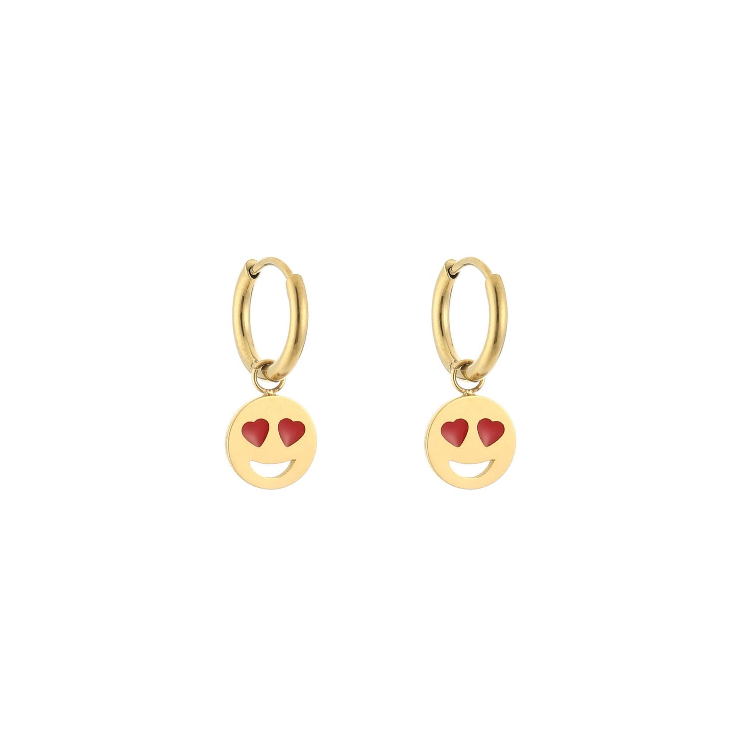 Smiley Heart eyes hoops