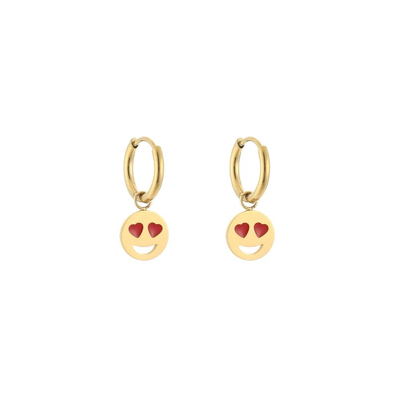 Smiley Heart eyes hoops