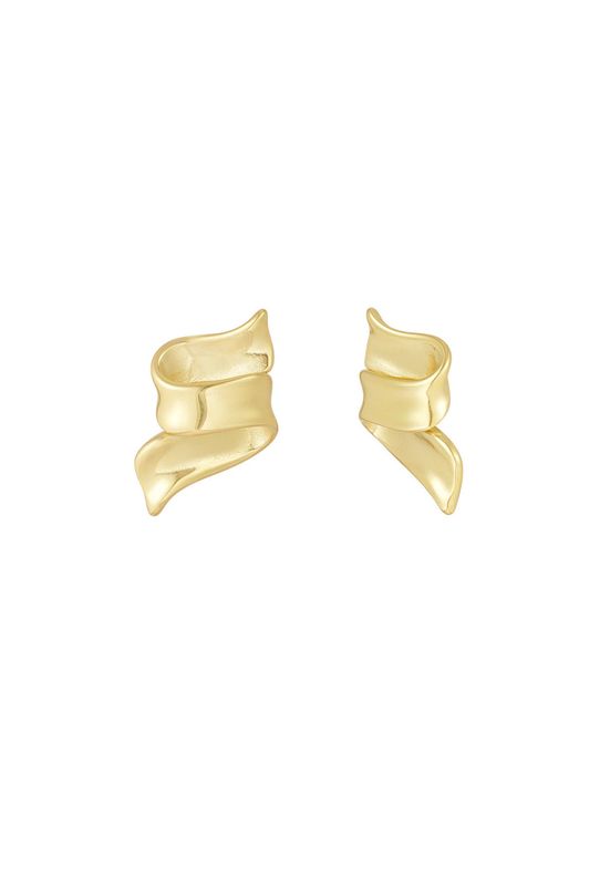 Swirly slide studs gold