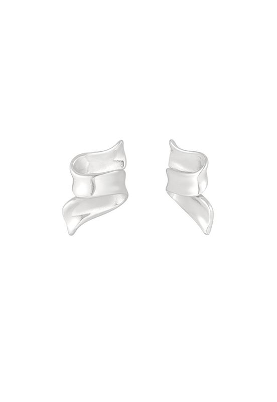 Swirly slide studs Silver