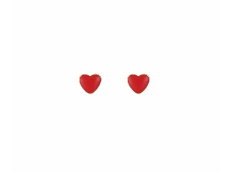 Red heart studs