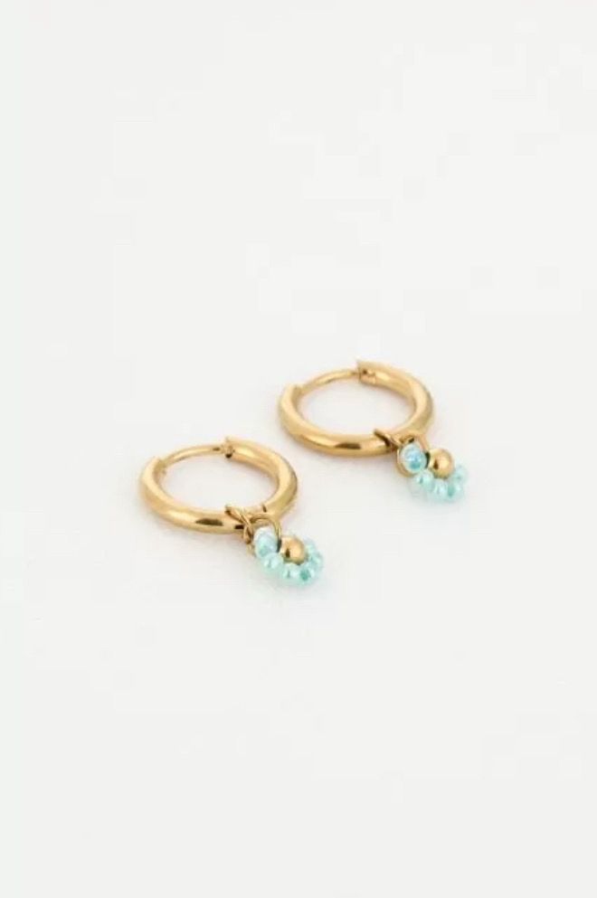 Flower hoops turquoise