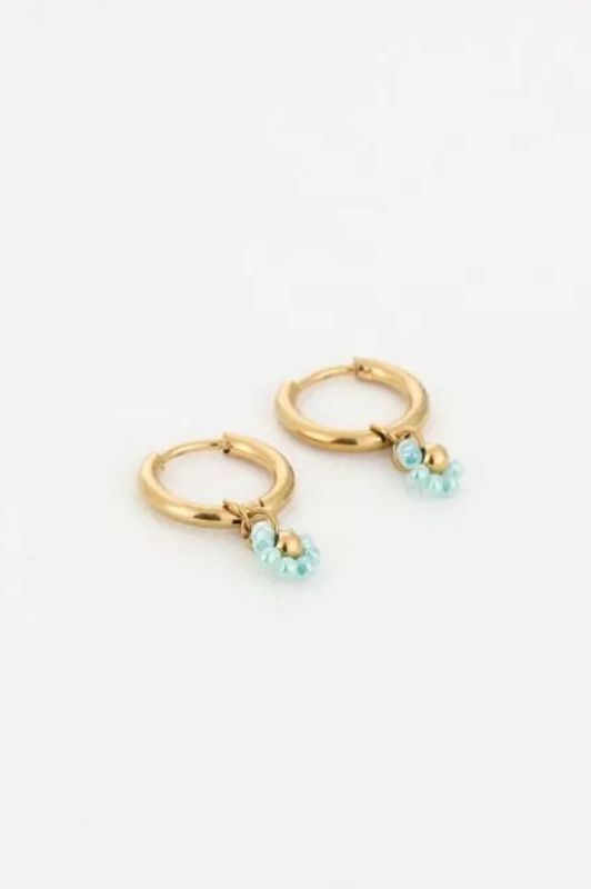 Flower hoops turquoise