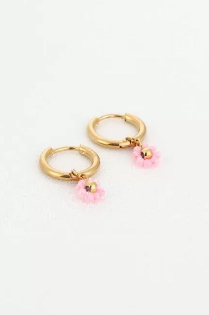 Flower hoops pink