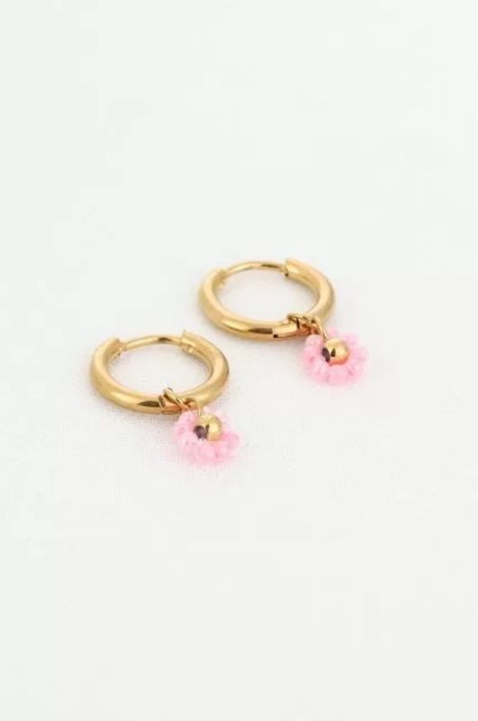 Flower hoops pink