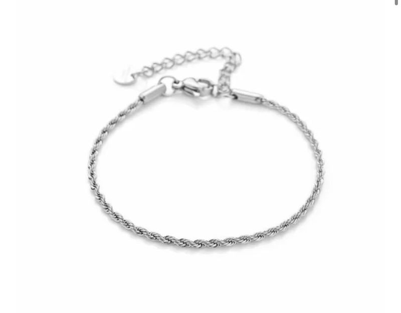Gedraaide armband 2 mm Silver