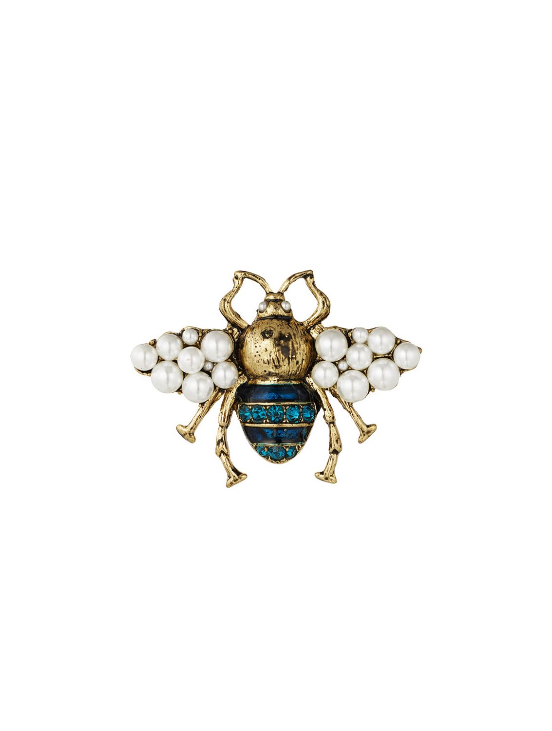 Bee broche blue