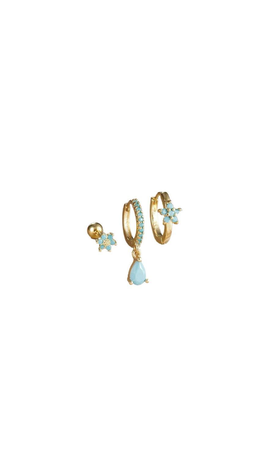 Set van 3 turquoise