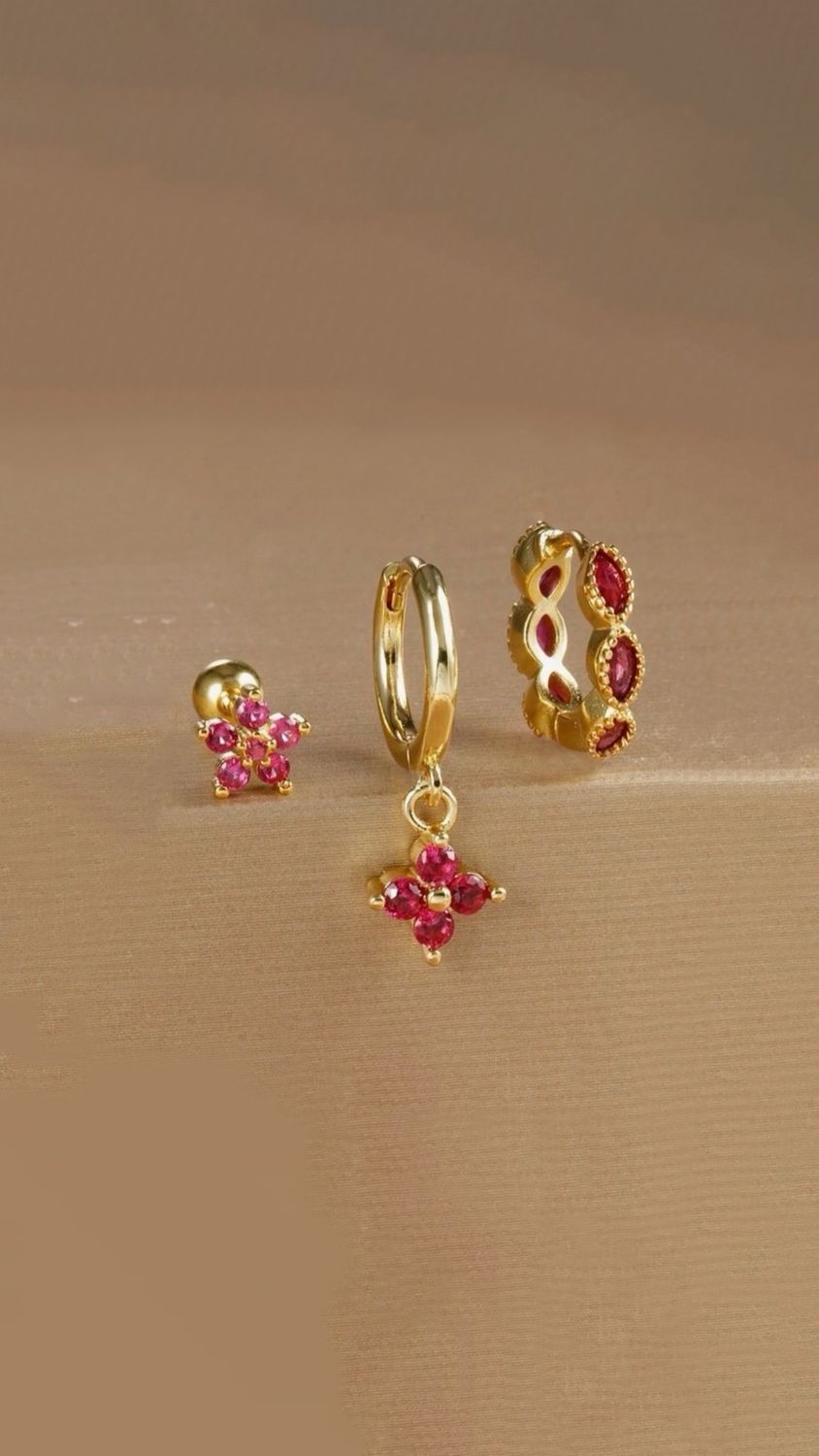 Set van 3 fuchsia