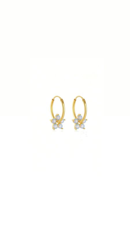 Blue flower hoops