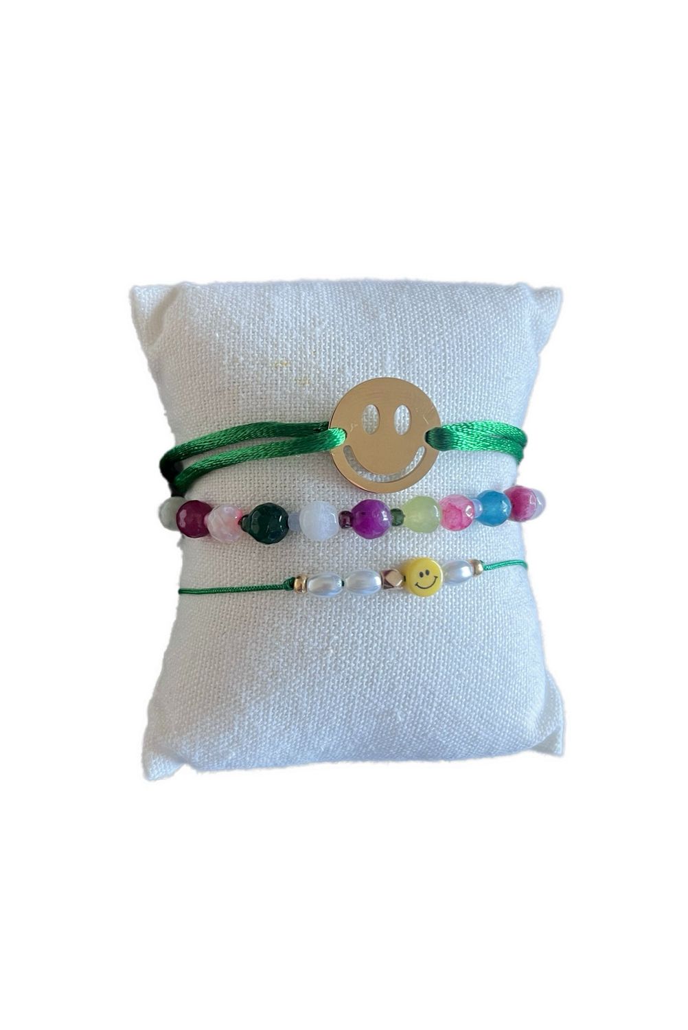 Green smiley set