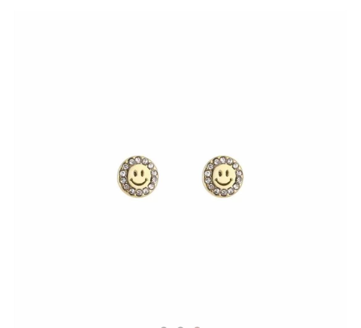 Smiley sparkly studs