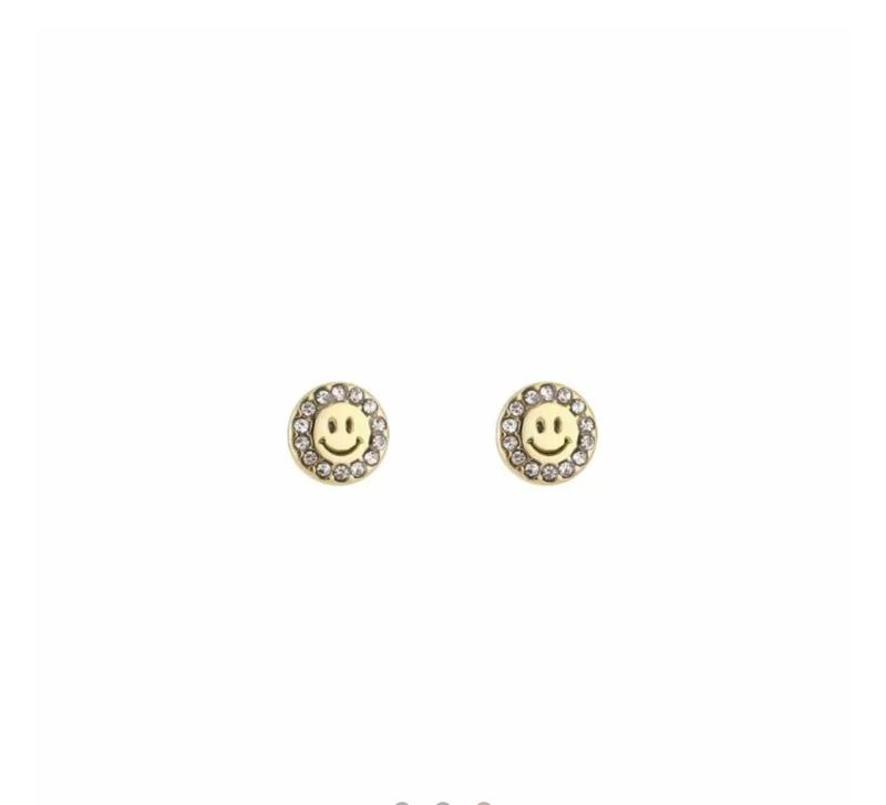 Smiley sparkly studs