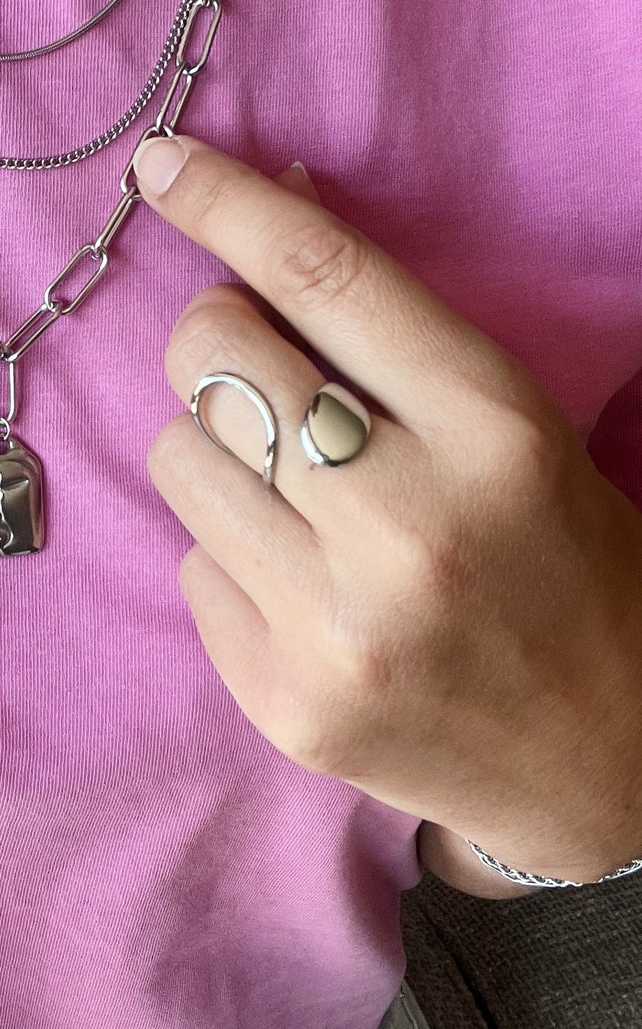 Amber ring Silver ONE SIZE