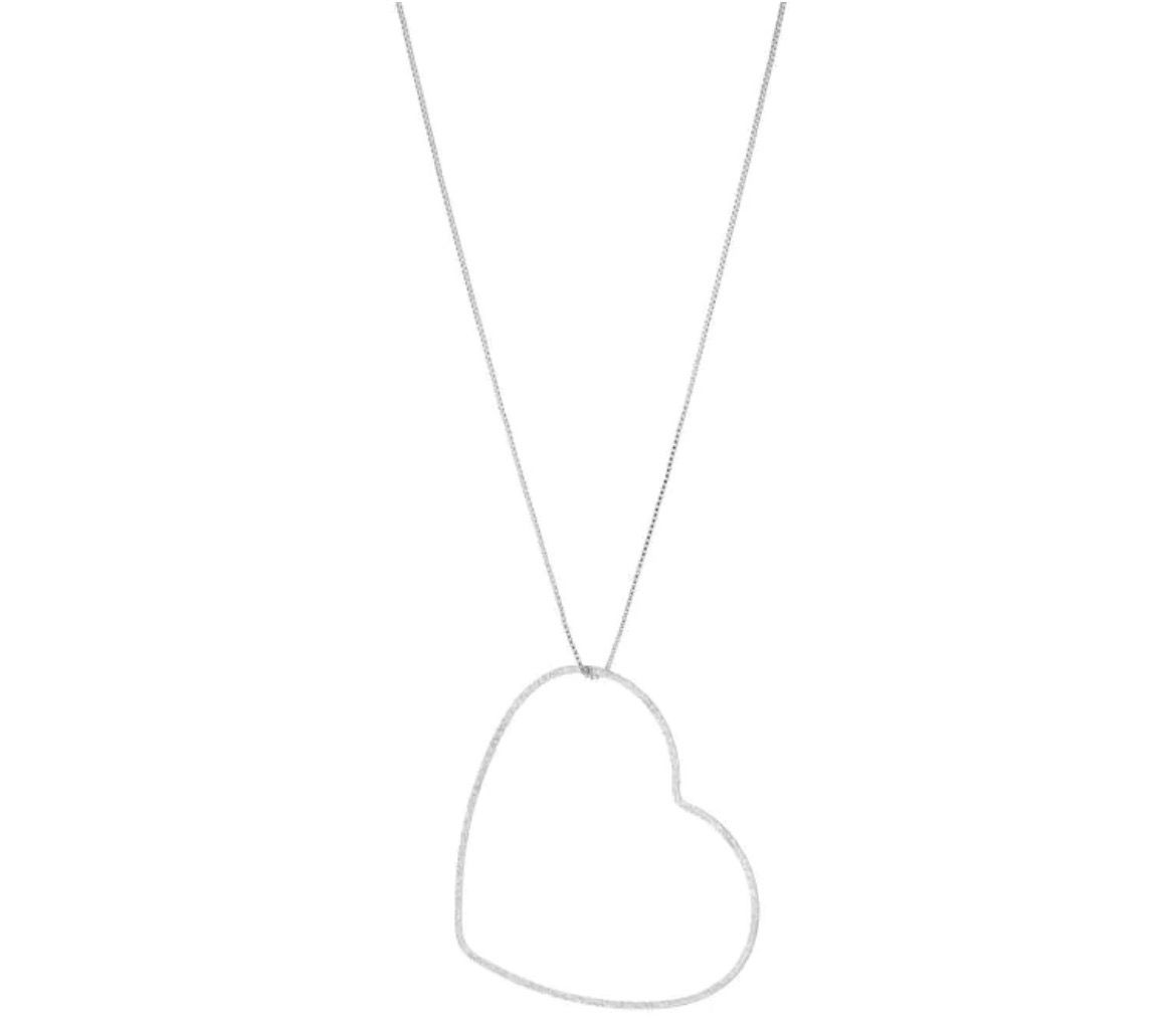 Big Heart extra long necklace Silver