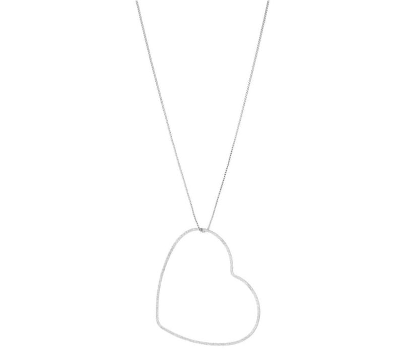 Big Heart extra long necklace Silver