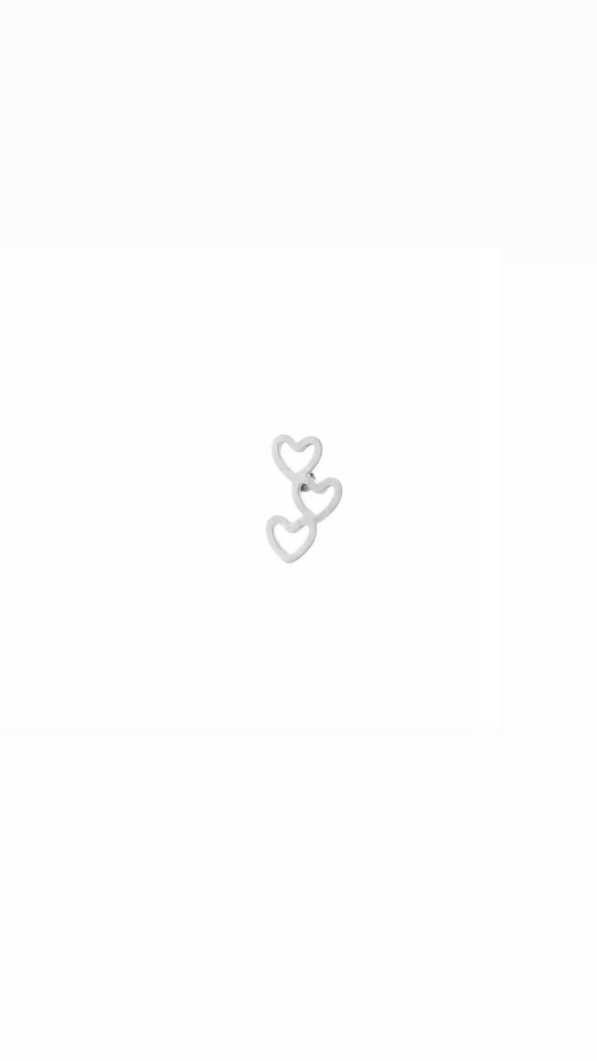 Triple open heart links Silver