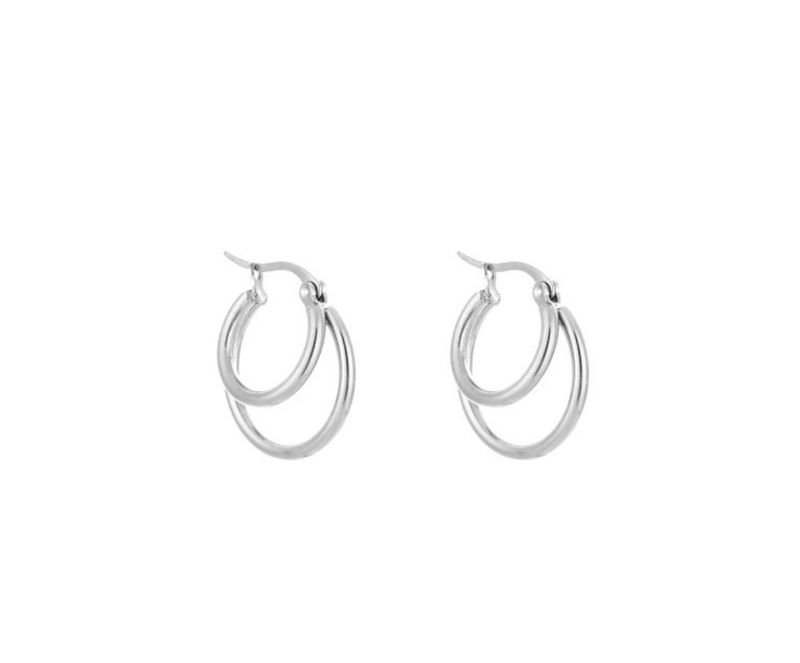 Duo Elegance hoops Silver