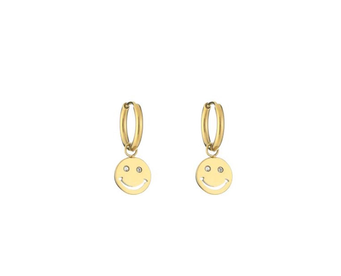 Smiley diamant eyes hoops