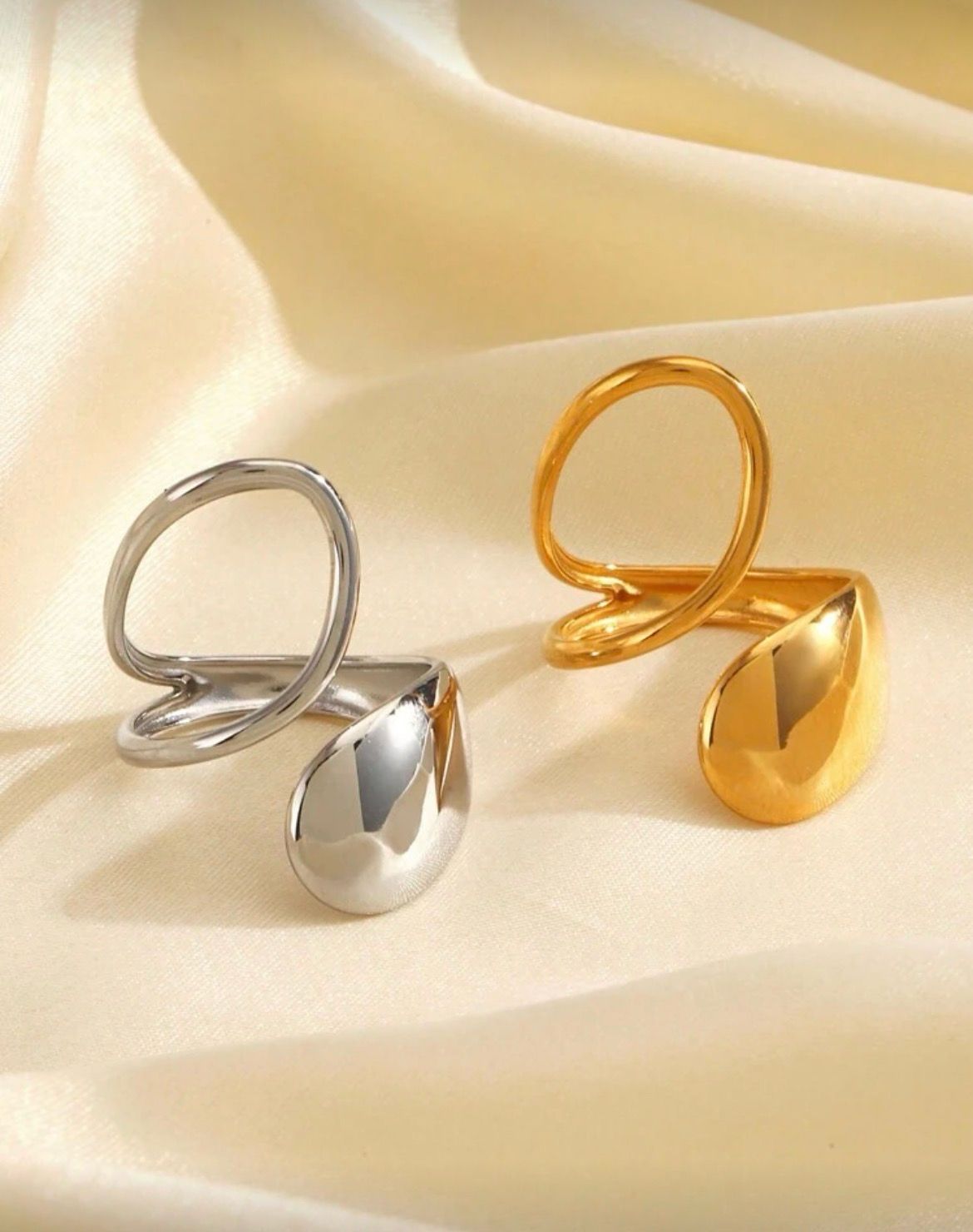 Amber ring gold ONE SIZE