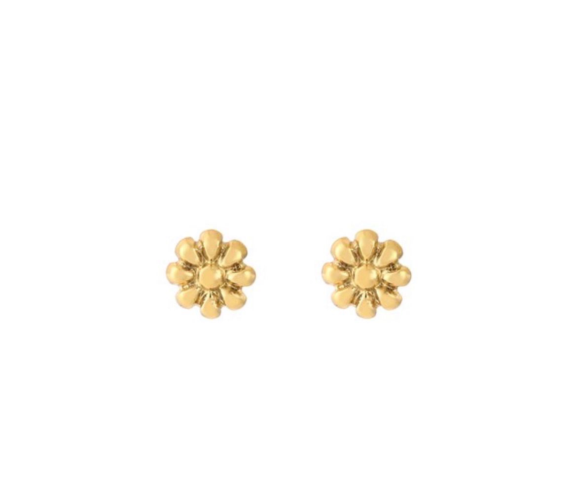 Golden flower studs
