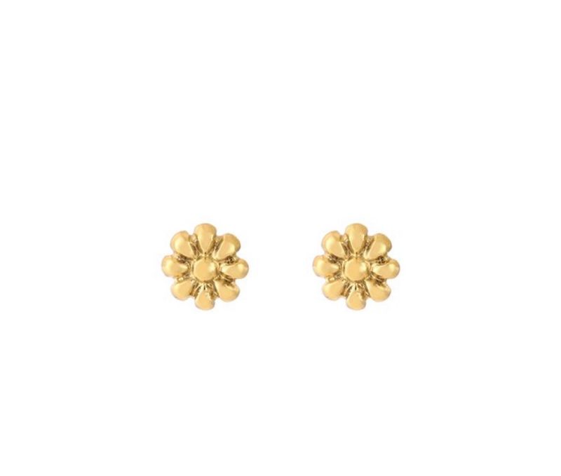 Golden flower studs