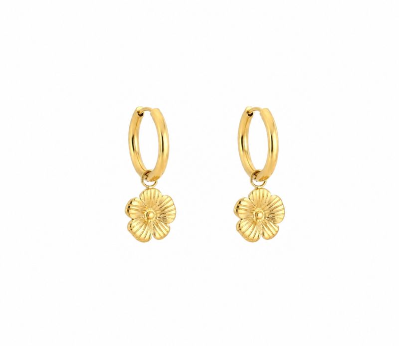 Flower hoops gold