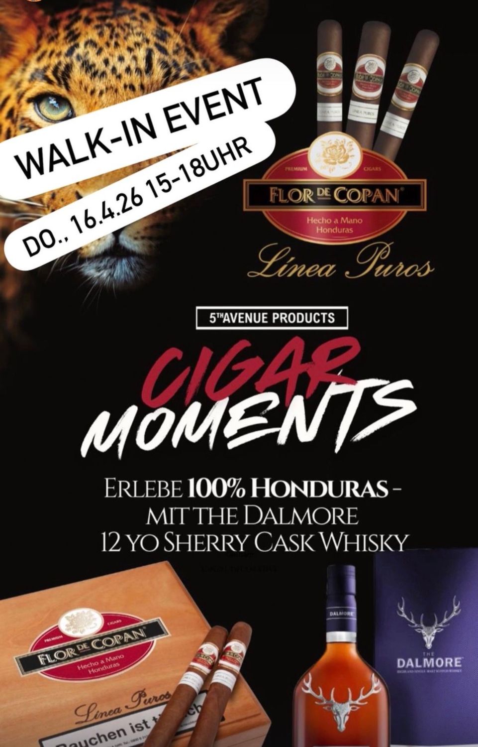 Flor de Copan Linea Puros / Zigarren Tasting (Walk In Event mit Max Rinneberg) Do., 16.4.2026 von 15-18Uhr Flor de Copan Linea Puros / Zigarren Tasting (Walk In Event mit Max Rinneberg) Do., 16.4.2026 von 15-18Uhr