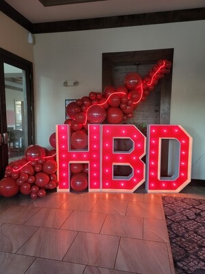 Marquee Letters HBD with color