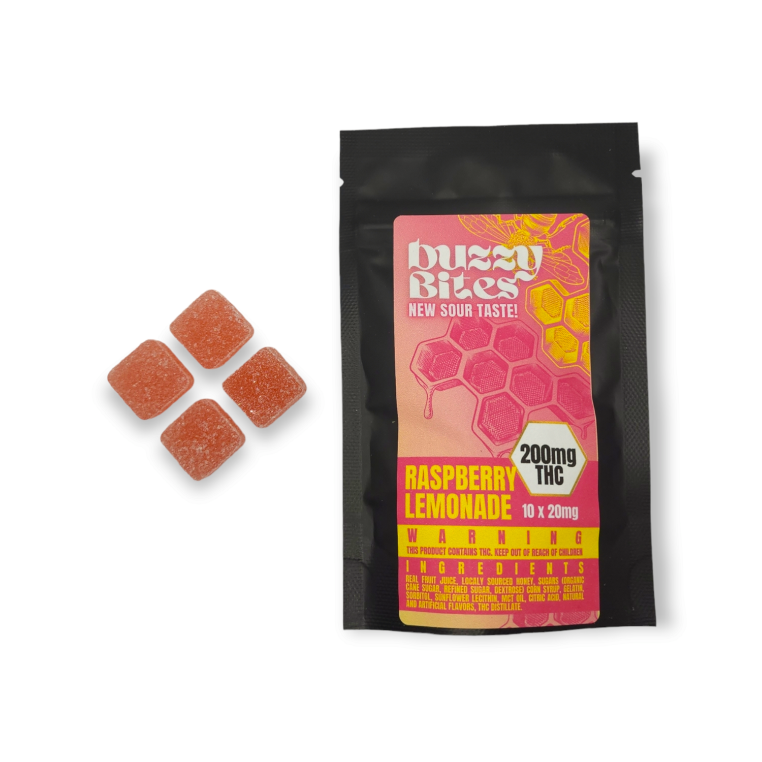 Buzzy Bites 200mg Raspberry Lemonade