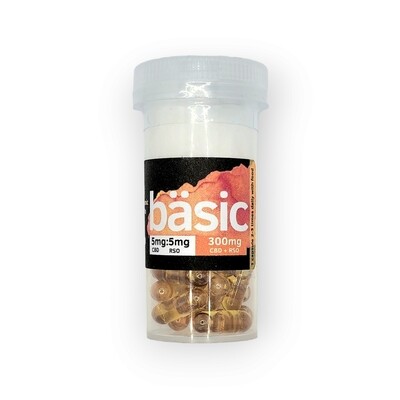 bäsic CBD/RSO Capsules 300mg 5:5