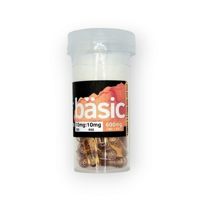 bäsic CBD/RSO Capsules 600mg 10:10