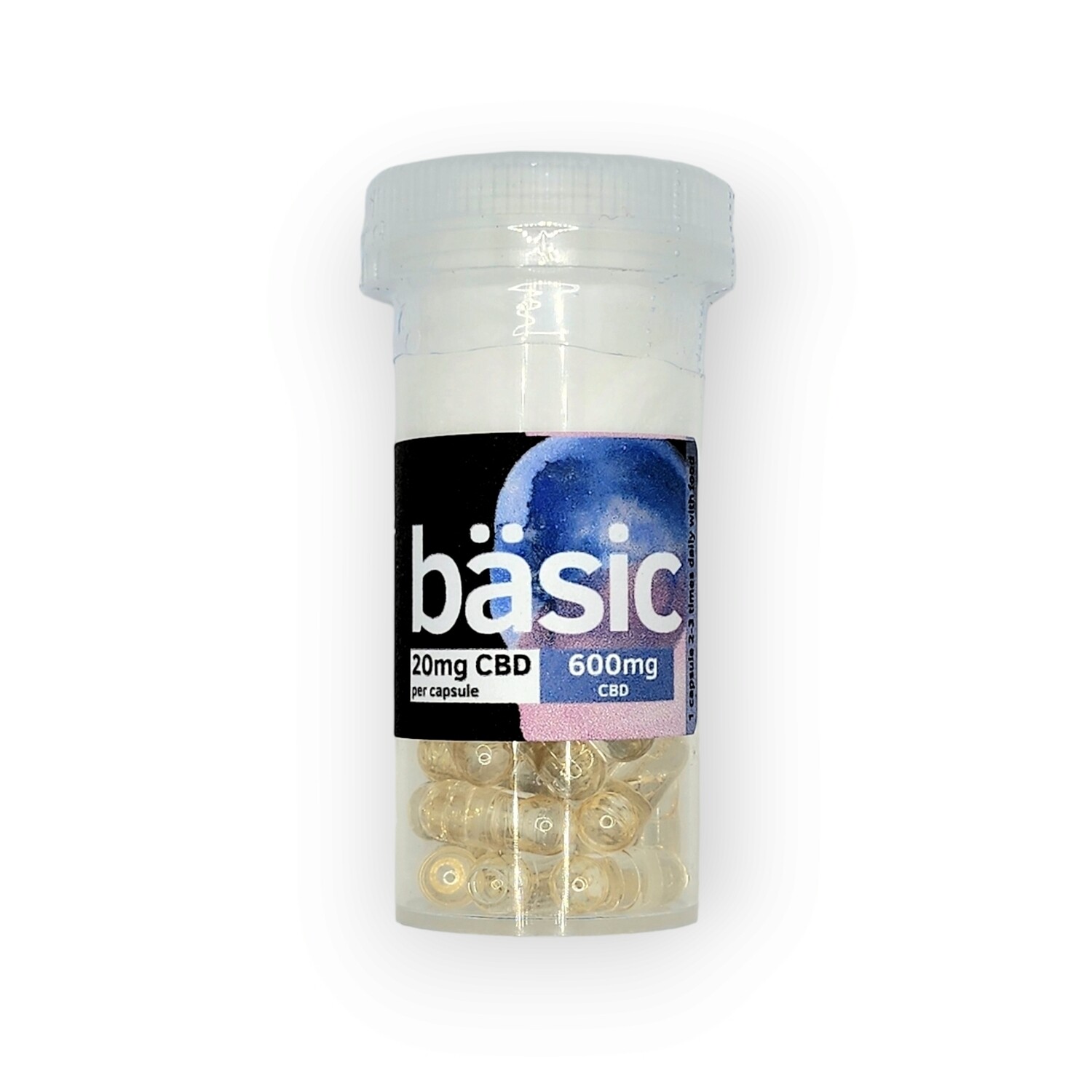 bäsic CBD Capsules 600mg 30x20mg
