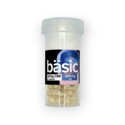 bäsic CBD Capsules 600mg 30x20mg