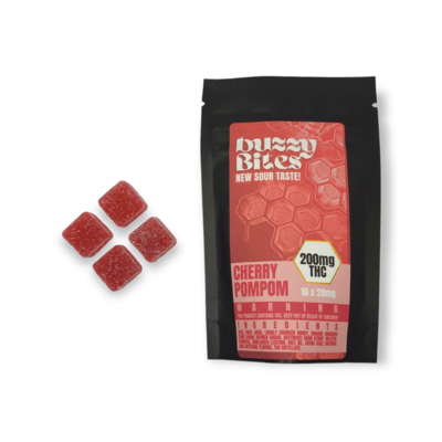 Buzzy Bites 200mg Cherry Pompom
