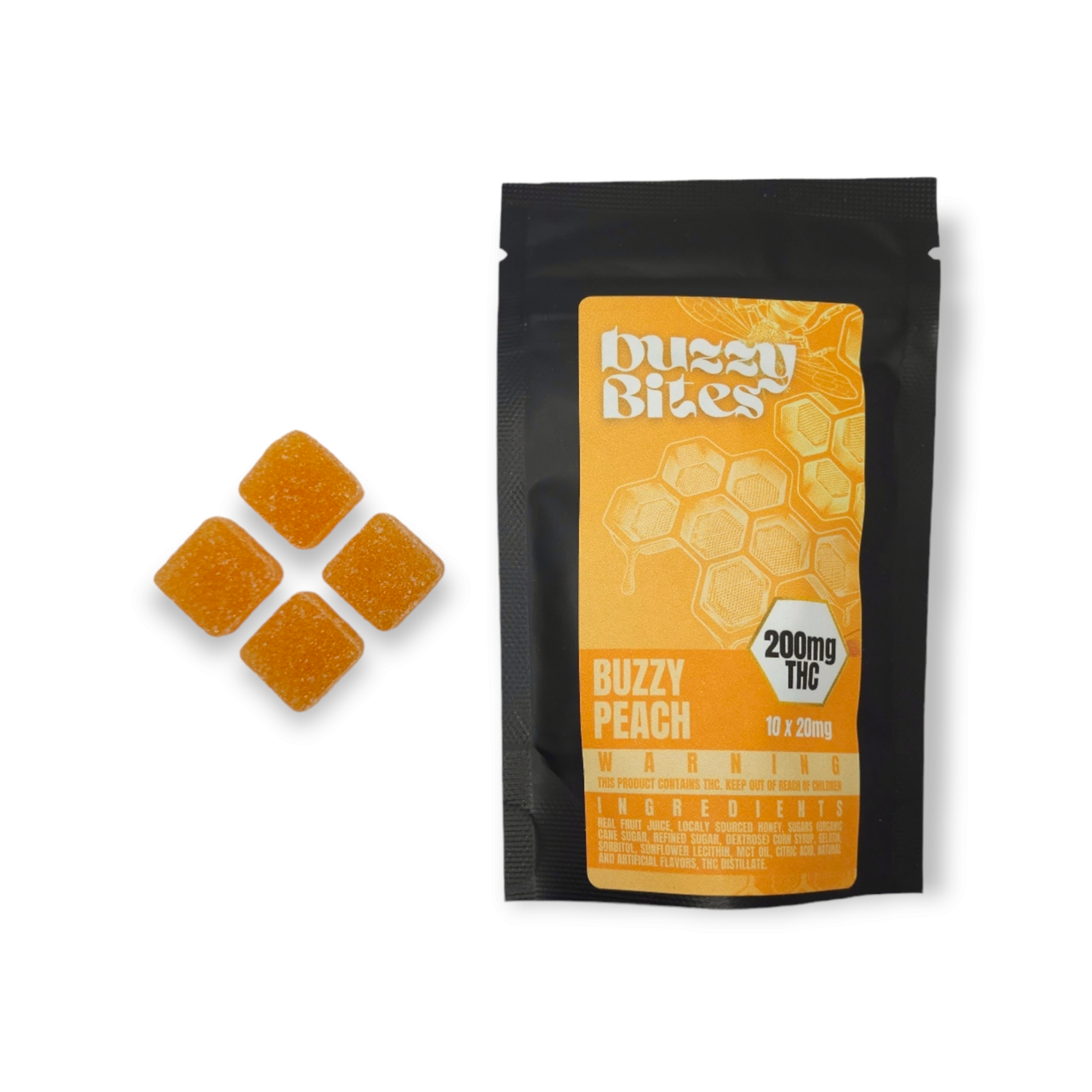 Buzzy Bites 200mg Buzzy Peach