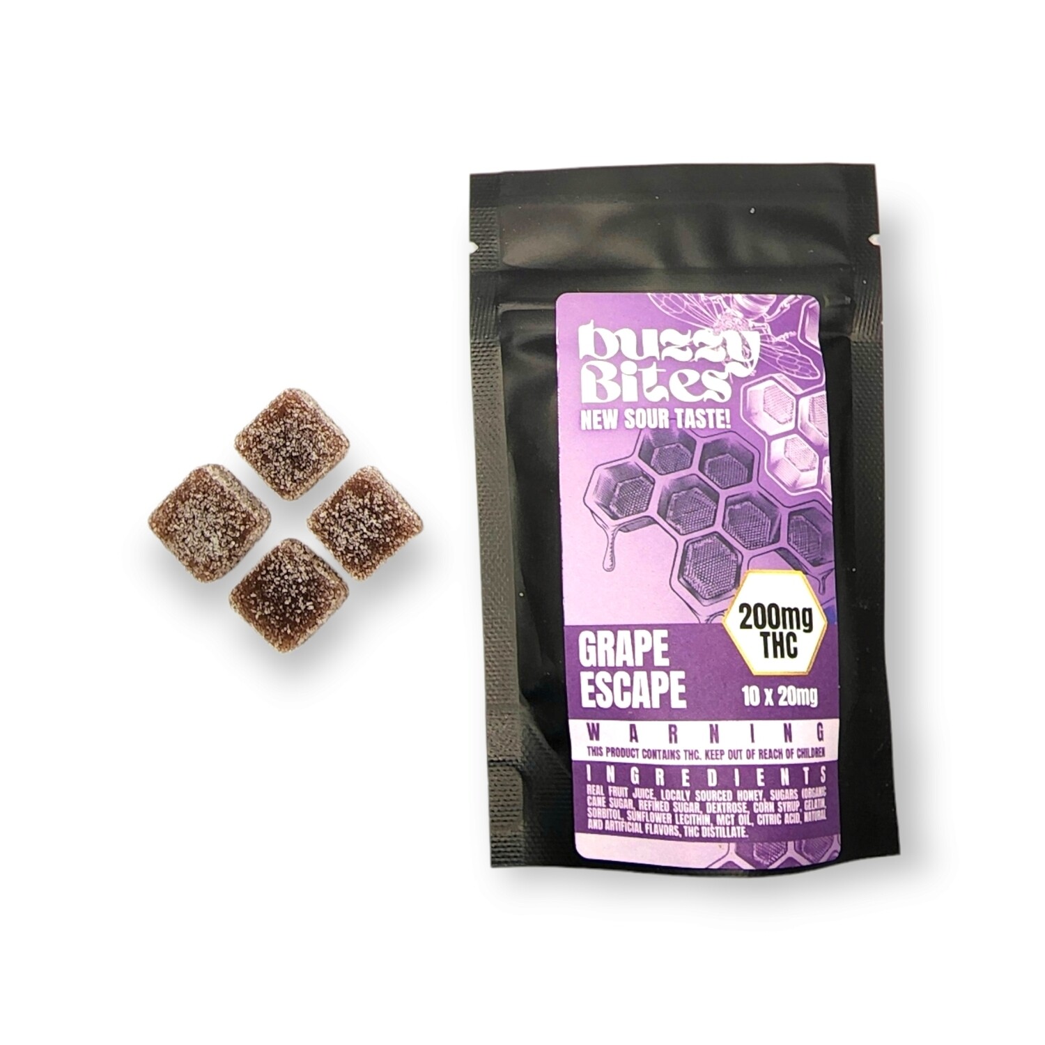 Buzzy Bites 200mg Grape Escape