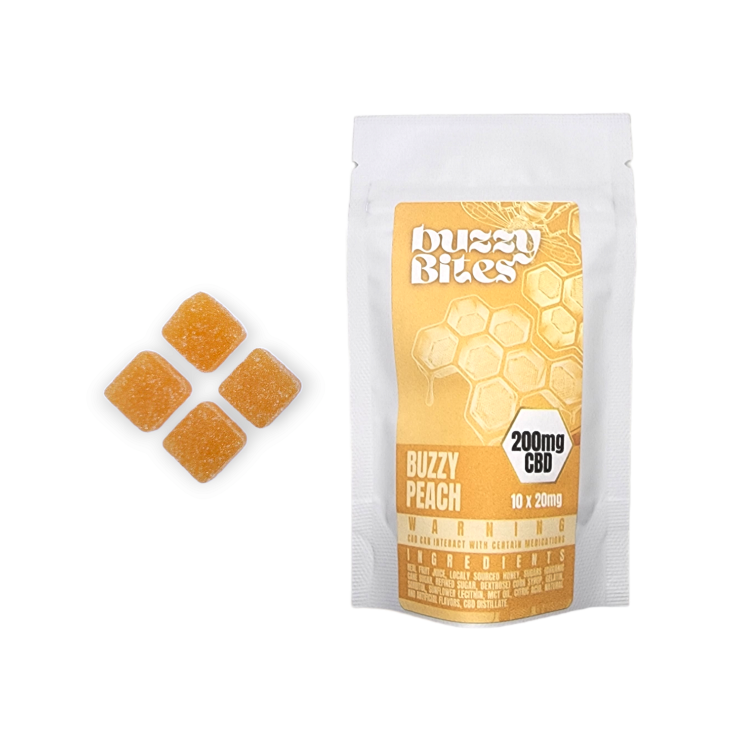 Buzzy Bite 200mg CBD Buzzy Peach