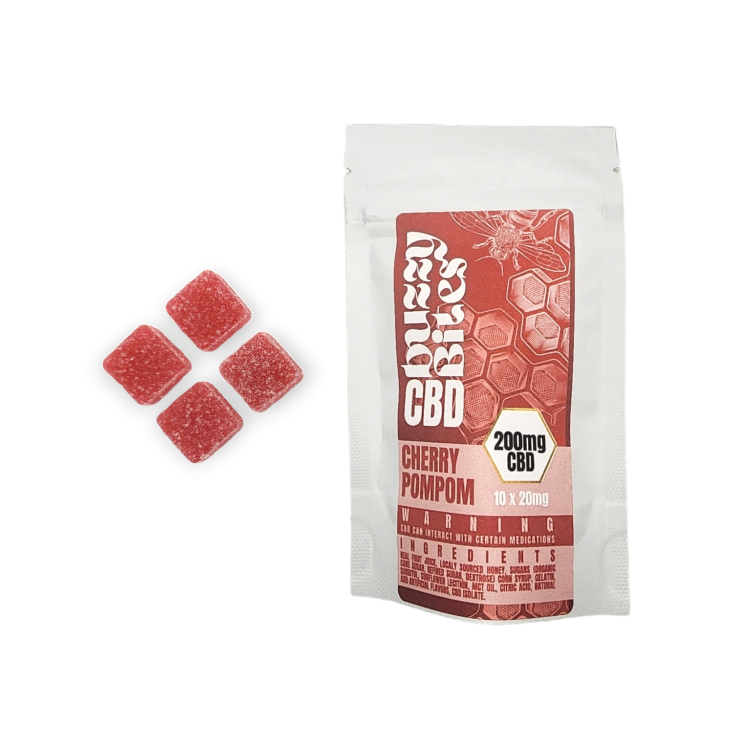 Buzzy Bite 200mg CBD Cherry Pom Pom