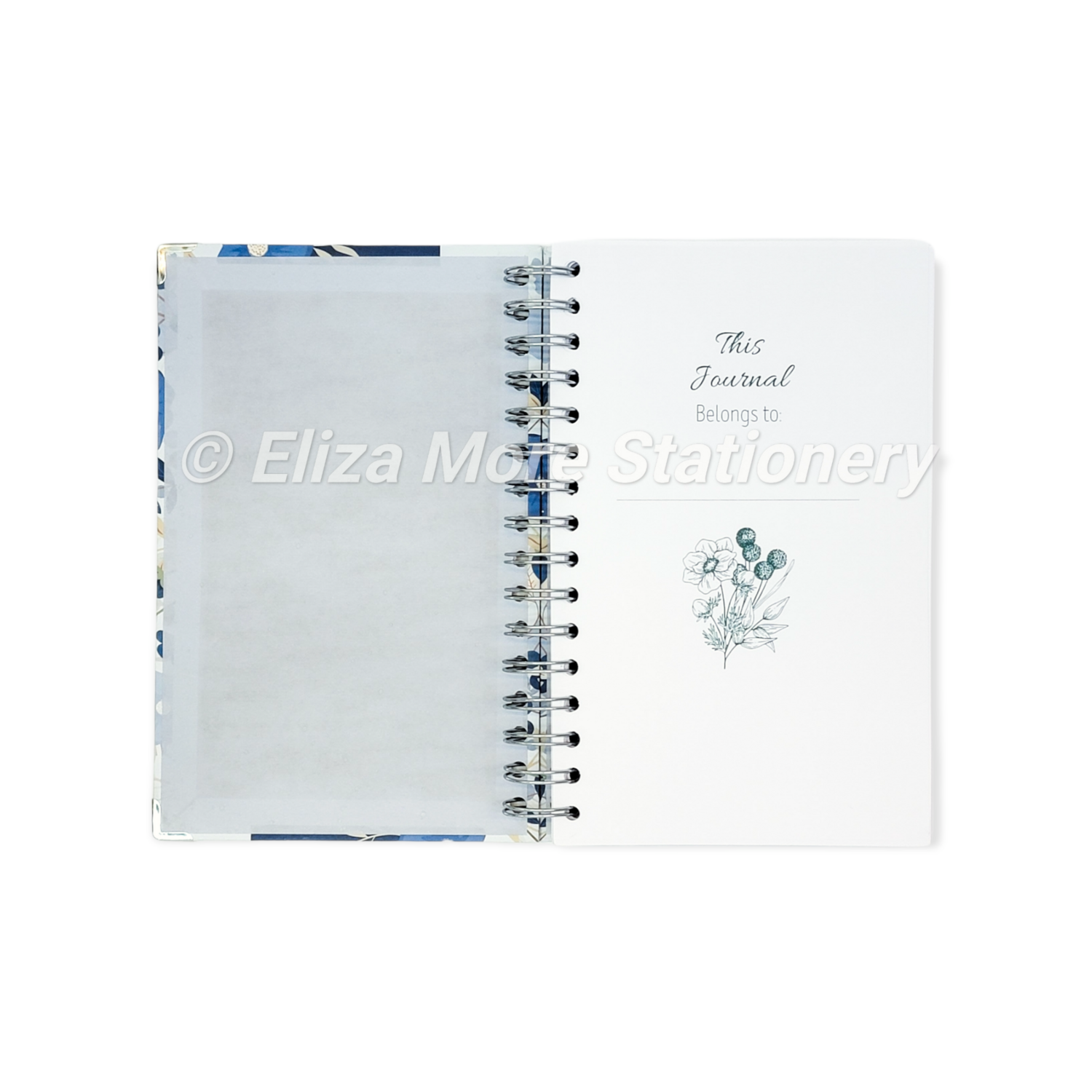 Blue Floral Hardcover Journal