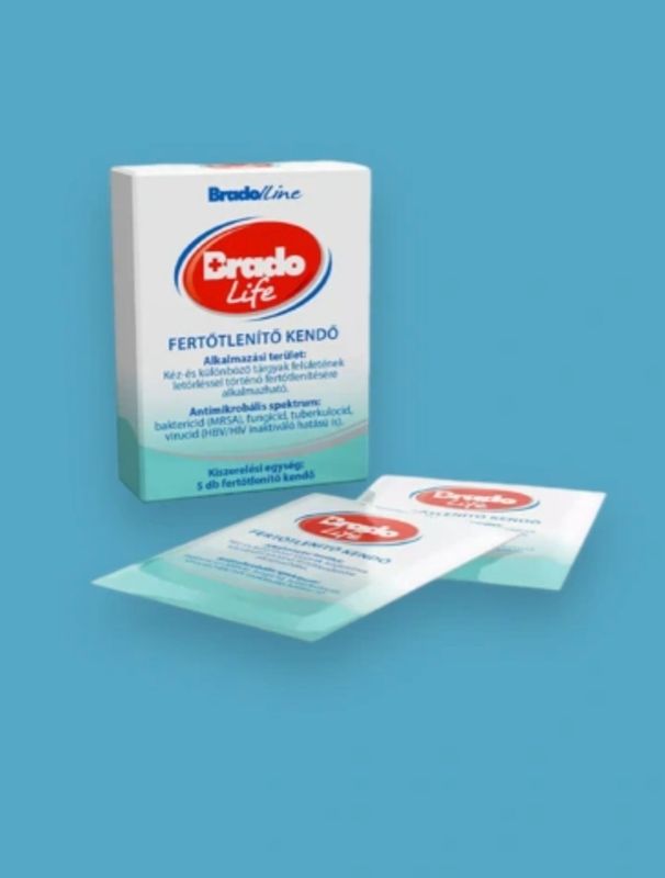 Bradolife fertőtlenítő kendő 5db