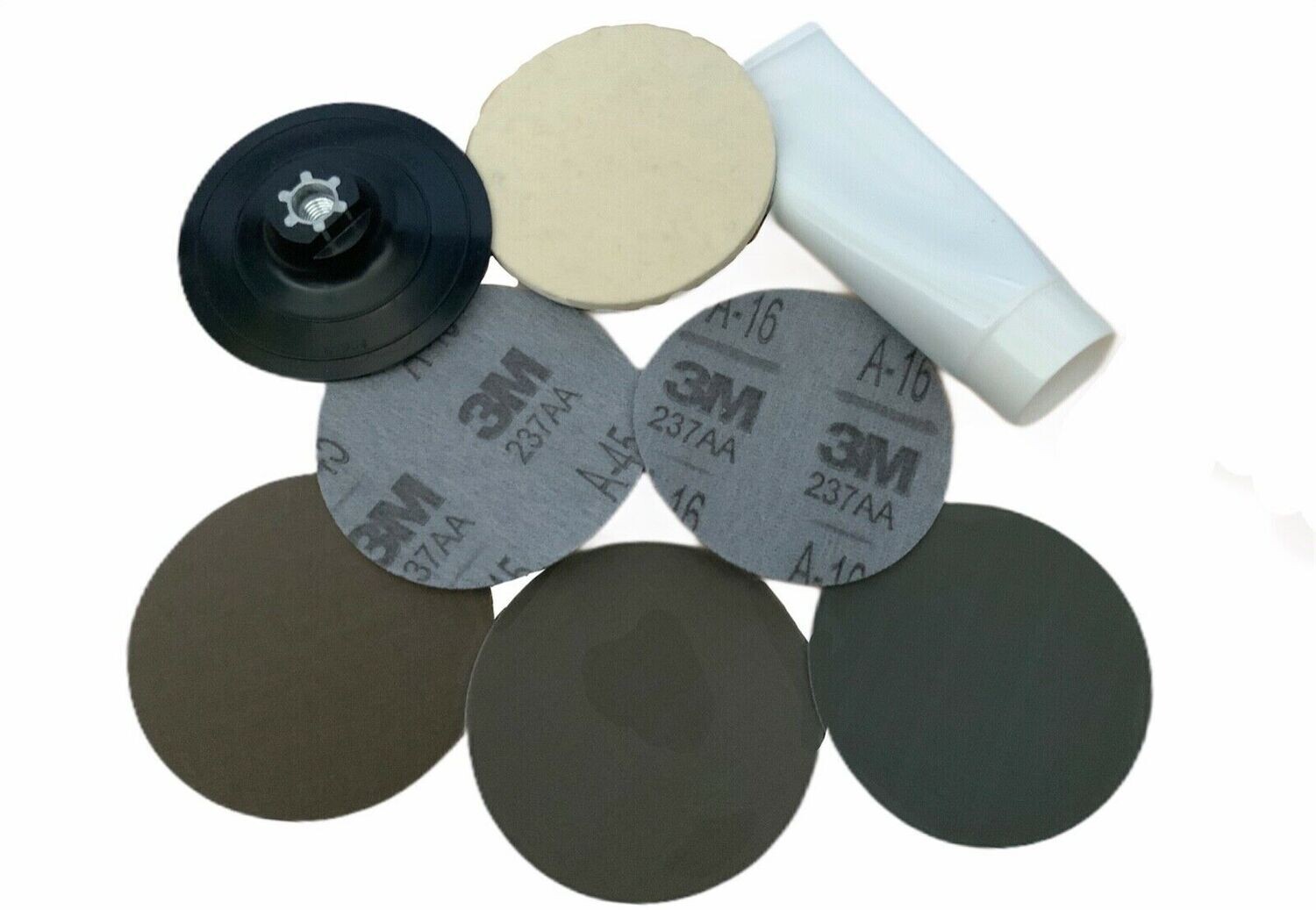 Kit lucidatura smerigliatrice per lucidare metalli con dischi abrasivi e  pasta