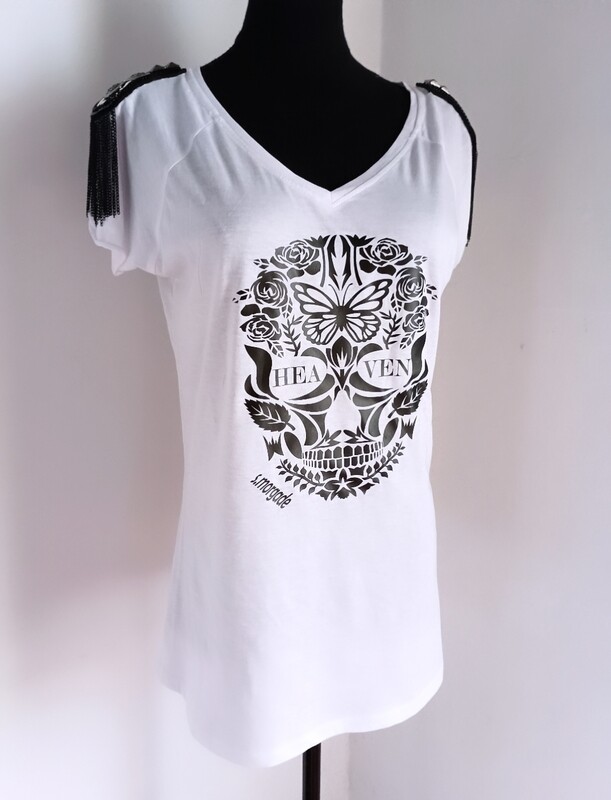 Camiseta Heaven Strass Blanca