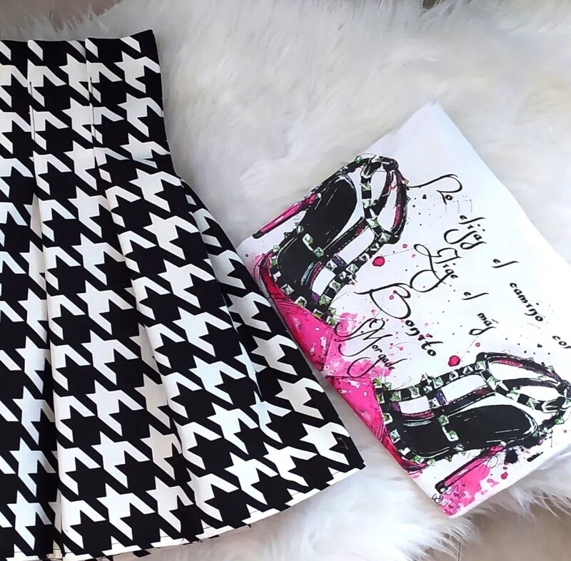Falda Vogue pata de gallo 
