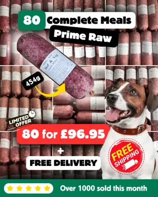 🎁 80 Raw Rolls + Free Treats – Delivered FREE &amp; Frozen Fresh” High-protein | Grain-free | Dog-approved | Limited FB Offer