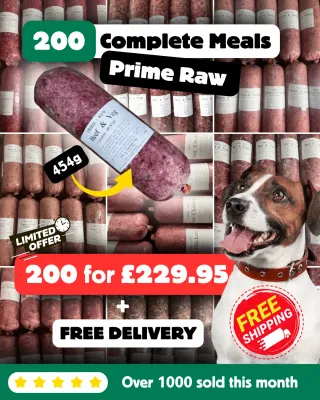 🎁 200 Raw Rolls + Free Treats – Delivered FREE &amp; Frozen Fresh” High-protein | Grain-free | Dog-approved | Limited FB Offer