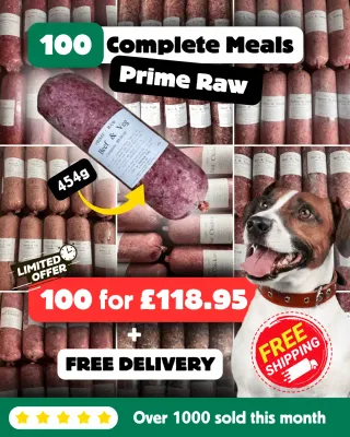 🎁 100 Raw Rolls + Free Treats – Delivered FREE &amp; Frozen Fresh” High-protein | Grain-free | Dog-approved | Limited FB Offer